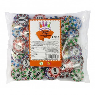  Milk Chocolate Casino Chips Solld Shapes 1kg Approx 140 Pieces Suitable For Vegetarians